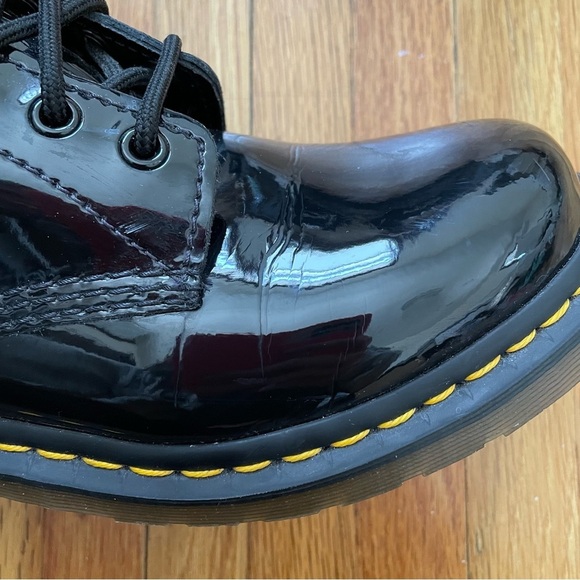 Dr Martens 1460 Black Patent Leather Combat Boots Women Size 8 - Picture 9 of 16